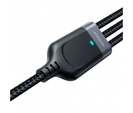 Cablu de incarcare Joyroom S-1T3018A18, 3 capete (Lightning, Type-C, MicroUSB), 18W/3.5A, 1.2 metri, negru 4