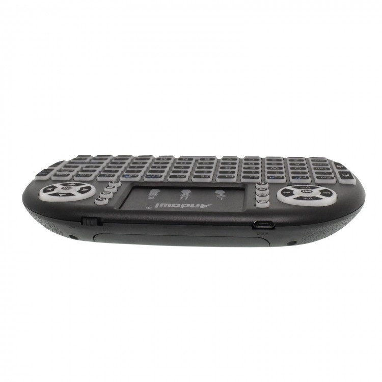 Mini tastatura Andowl Q-K07, Bluetooth + Wireless 2.4 Ghz, Touchpad, iluminare RGB, acumulator BL-5C 2