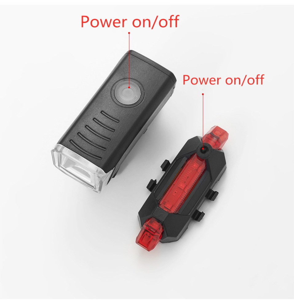 Set lanterna si lumina stop pentru bicicleta HY-025, incarcare USB 2