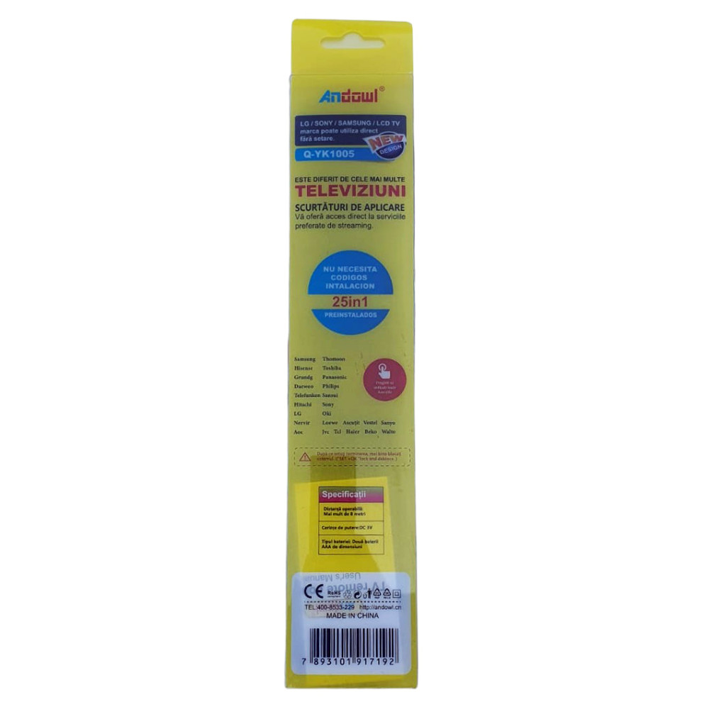 Telecomanda TV universala Andowl Q-YK1005 pentru TV LG / SONY / SAMSUNG / PANASONIC / PHILIPS etc. 3
