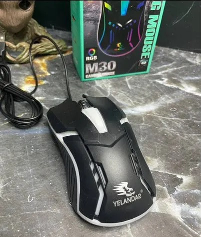 Mouse gaming cu cablu Yelandar M30, 800/1500/2400/3200 DPI, lumini RGB, negru 2