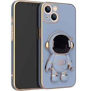 Husa Apple iPhone 14 Pro, Astronaut Case, protectie camera, functie stand expunere, albastra