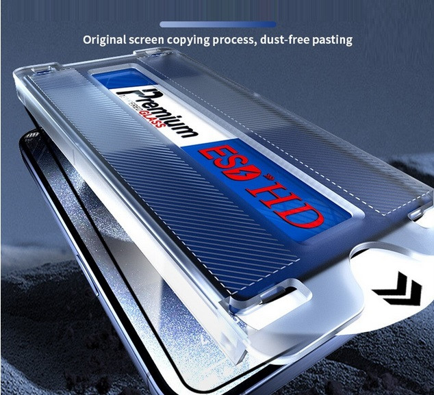 Folie sticla Apple iPhone 16 Plus, Full Glue Premium Glass, ESD, kit instalare rapida, margini negre 4