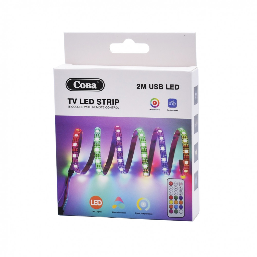 Banda LED RGB pentru TV, USB 5V, lungime 2 metri, telecomanda inclusa 2