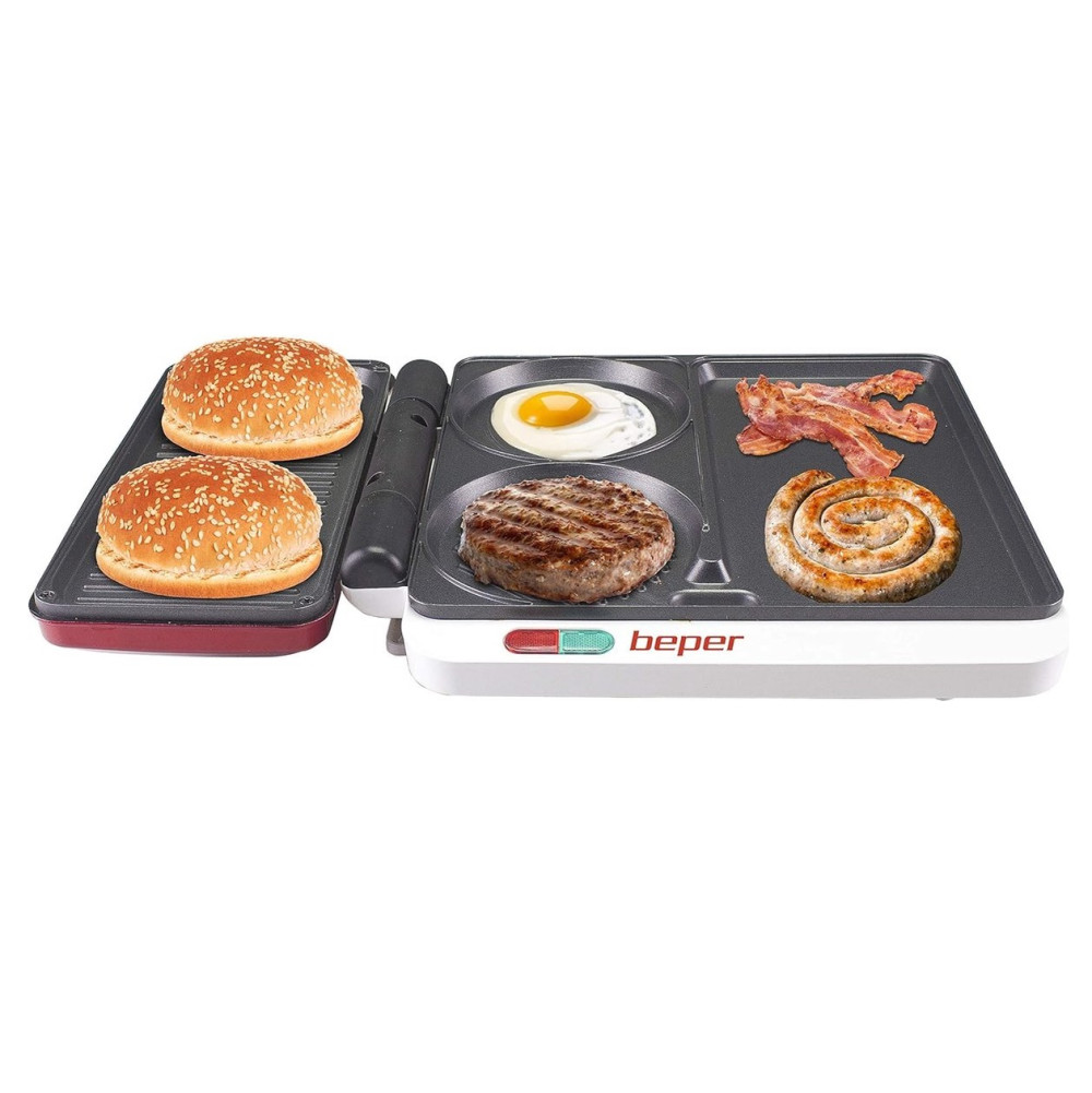 Gratar electric Beper P101CUD500, 1000W, multifunctional 4 in 1, alb 3
