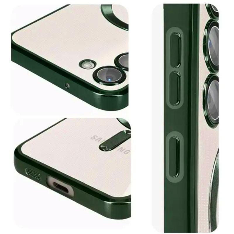 Husa Samsung Galaxy A55 5G, Electroplating Magsafe TPU, protectie camera, verde 2