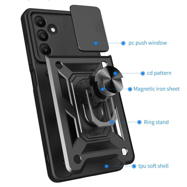 Husa Samsung Galaxy A55, Camshield Armor, inel sustinere, protectie camera, aurie 2