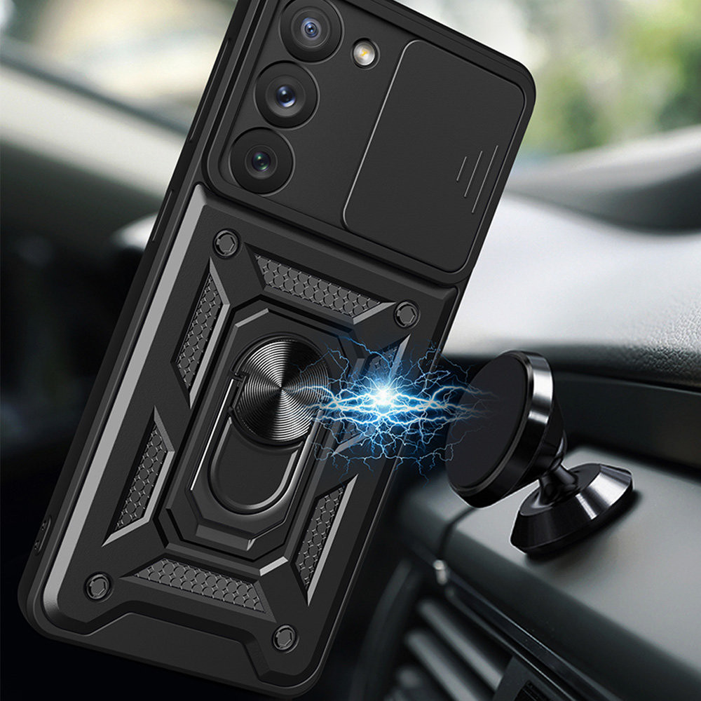 Husa Samsung Galaxy A55, Camshield Armor, inel sustinere, protectie camera, aurie 4
