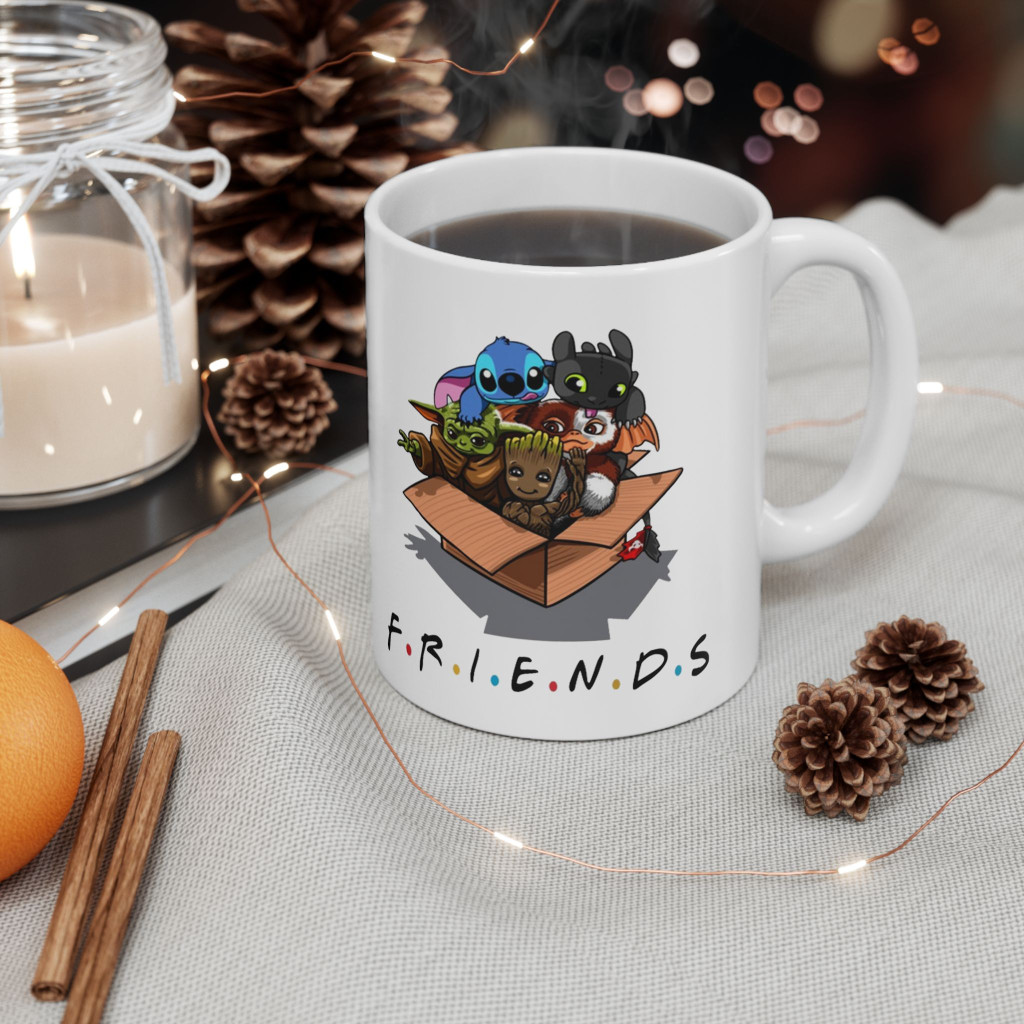 Cana ceramica personalizata, design Stitch Friends, 330 ml, alba 3