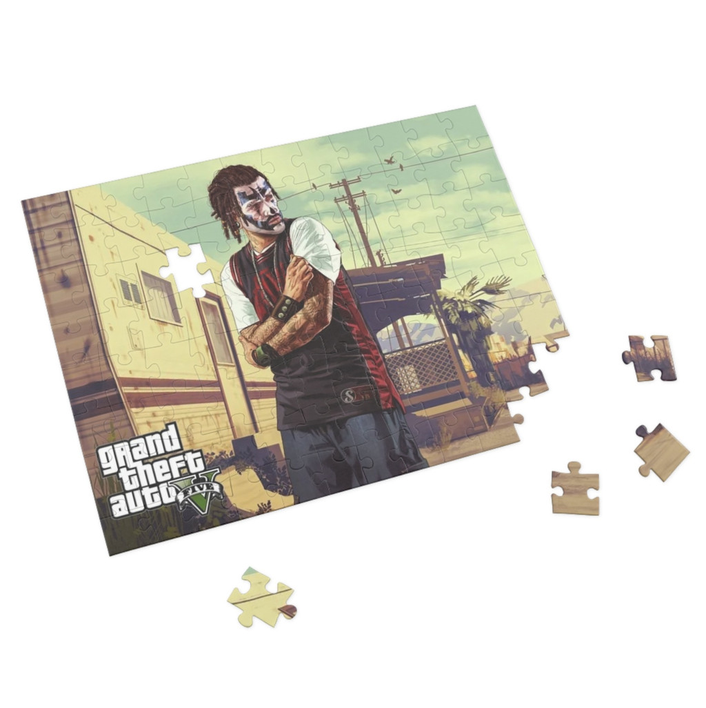 Puzzle 80 piese, 20 x 15 cm, personaje GTA, model 3 2