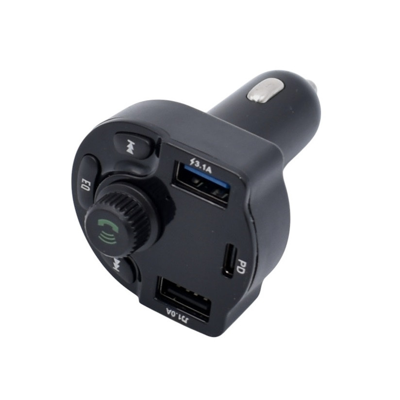Modulator FM Bluetooth R2, incarcator auto 2 porturi USB + 1 port PD, 5V/3.1A, ecran LED, negru 2