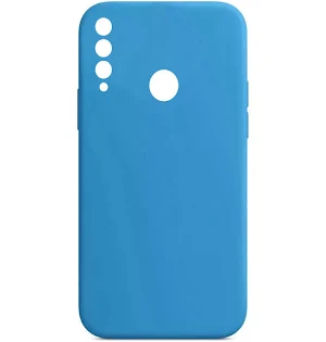 Husa Huawei P30 Lite Luxury Silicone, catifea in interior, protectie camere, albastru