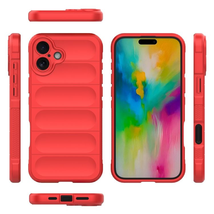 Husa Apple iPhone 16 Plus, Wave Silicone, protectie camera, catifea in interior, pure red 3