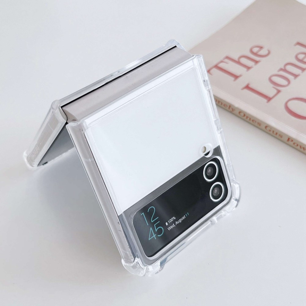 Husa protectie Samsung Galaxy Z Flip4, compatibila MagSafe, hybrid PC + TPU, transparenta 5
