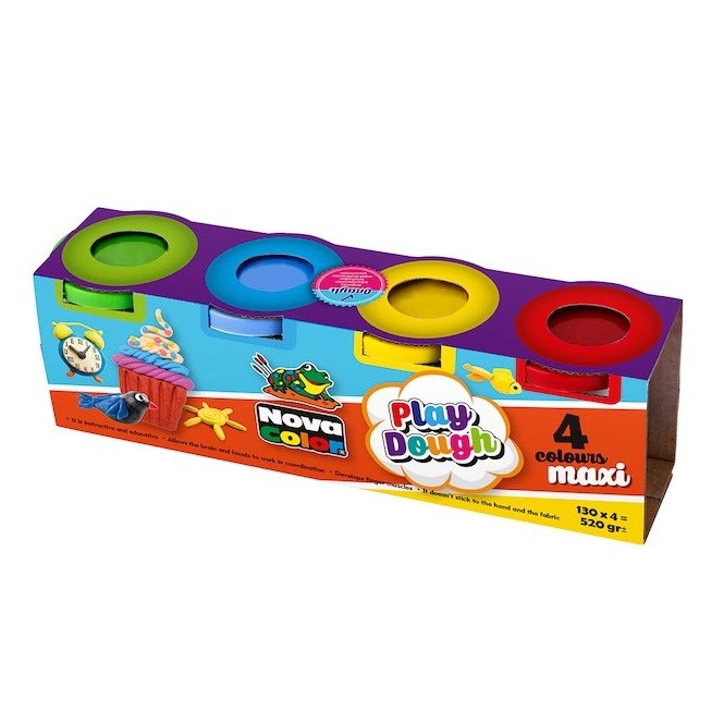 Set plastilina Play Dough Nova Color NC-4105, 4 culori x 130 grame 2