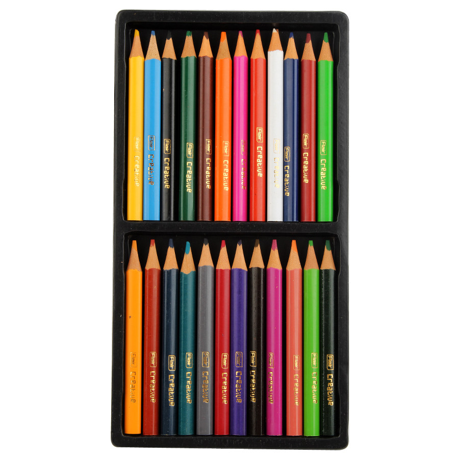 Set mini creioane colorate Flair Creative FA 8051, triunghiulare, 24 culori 2