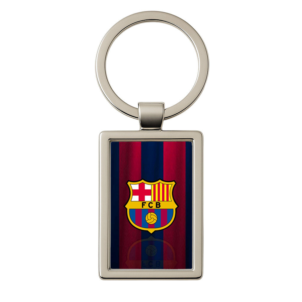 Breloc metalic dreptunghic, inel de sustinere metalic, echipa de fotbal,model 6
