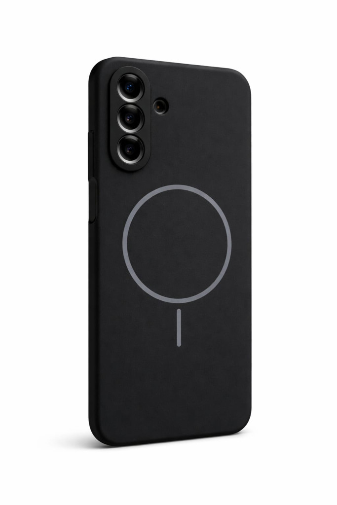 Husa Samsung Galaxy A17, Luxury Silicone Magsafe, protectie camera, catifea in interior, neagra 2