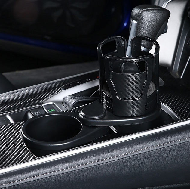 Suport pahar auto 2 in 1, multifunctional, baza rotativa, negru 2