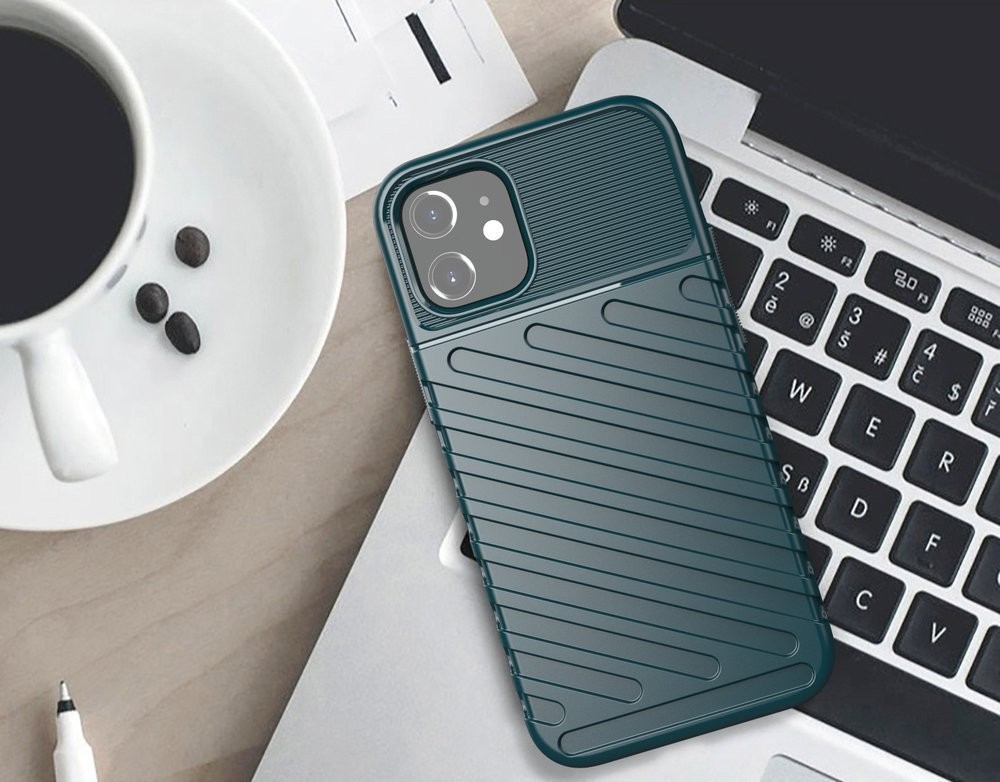 Husa Thunder Case pentru Apple iPhone 12 Pro Max, verde inchis 2