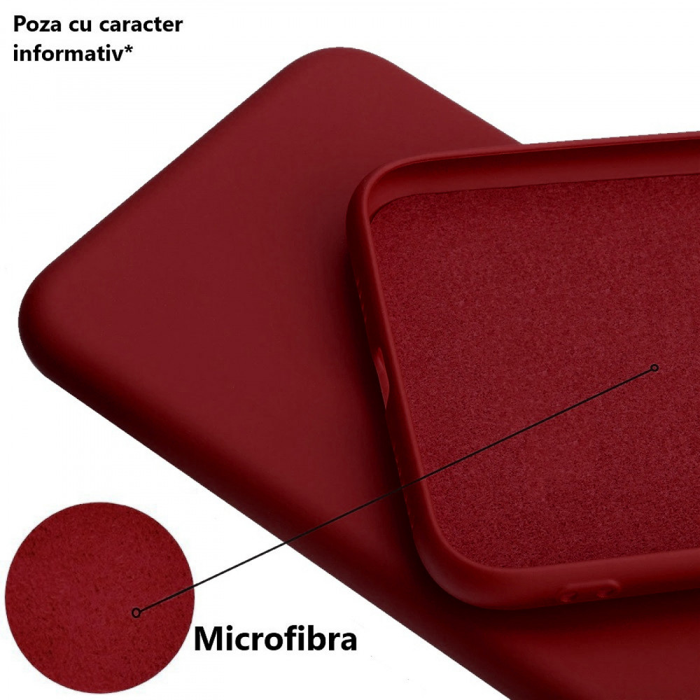 Husa Apple iPhone 12 Pro Max Luxury Silicone, catifea in interior, rosu burgund 2