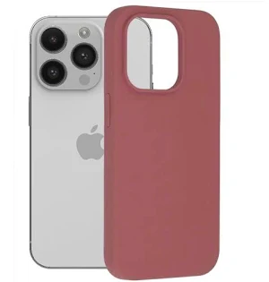 Husa Apple iPhone 14 Pro, Luxury Silicone, catifea in interior, rosu burgundy
