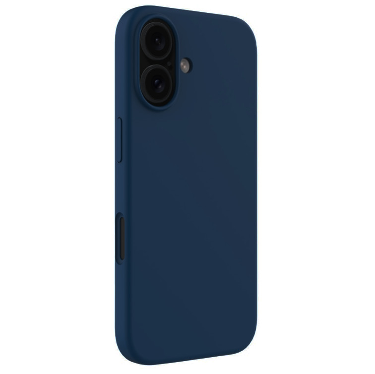 Husa Apple iPhone 16, Luxury Silicone, catifea in interior, albastru inchis 2