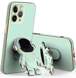 Husa Apple iPhone 14 Pro, Astronaut Case, protectie camera, functie stand expunere, albastru mint