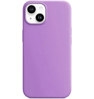 Husa Apple iPhone 15, Luxury Silicone, catifea in interior, mov lila
