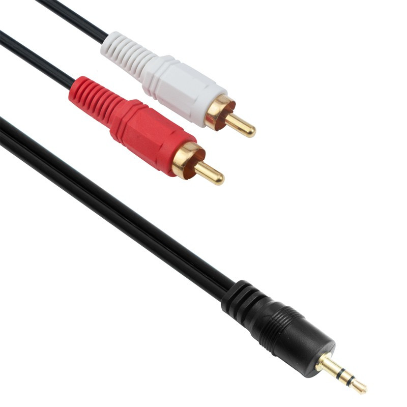 Cablu audio 2 x RCA, jack 3.5 mm, tata, 1.5 metri, capete aurite 2