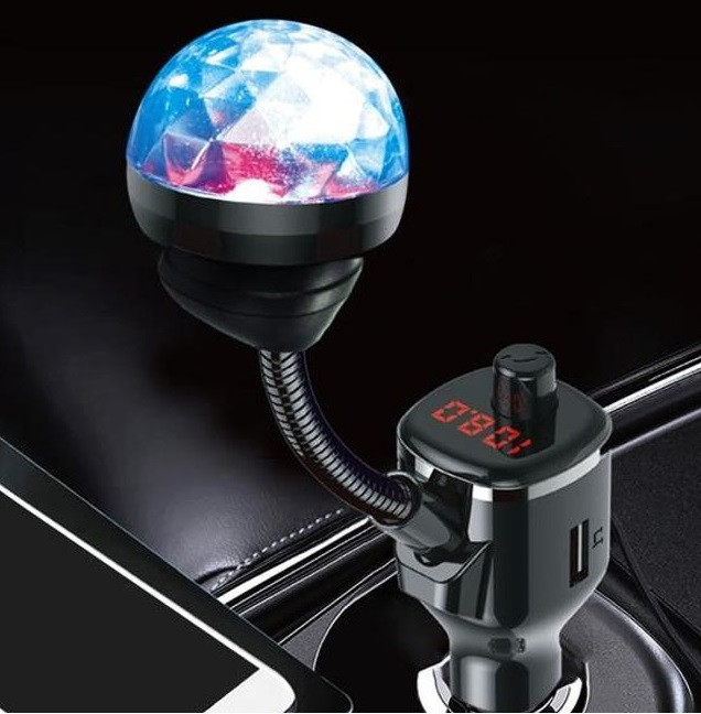 Modulator FM Bluetooth 7 in 1 DiscoLight M1, 2 x USB 2.1A, Mp3, redare USB/microSD, functie handsfree 4