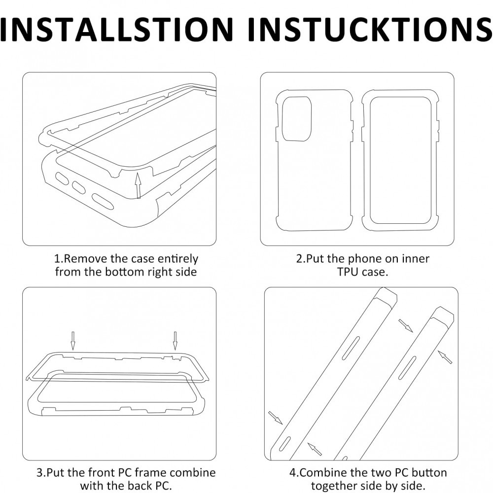 Husa Apple iPhone 12, Luxury 360° (fata + spate), protectie camere, rosu cu spate transparent 5