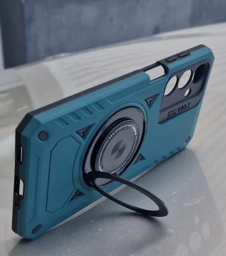 Husa Samsung Galaxy A14, Rotating Bracket, protectie camera, prindere magnetica, verde 5