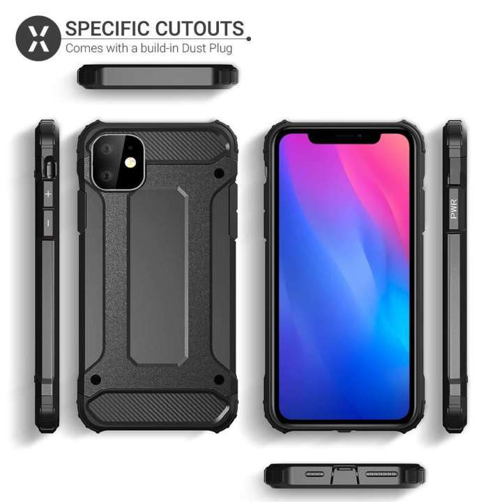Husa Armor Case pentru Apple iPhone 12 Mini, hibrid (TPU + Plastic), neagra 3