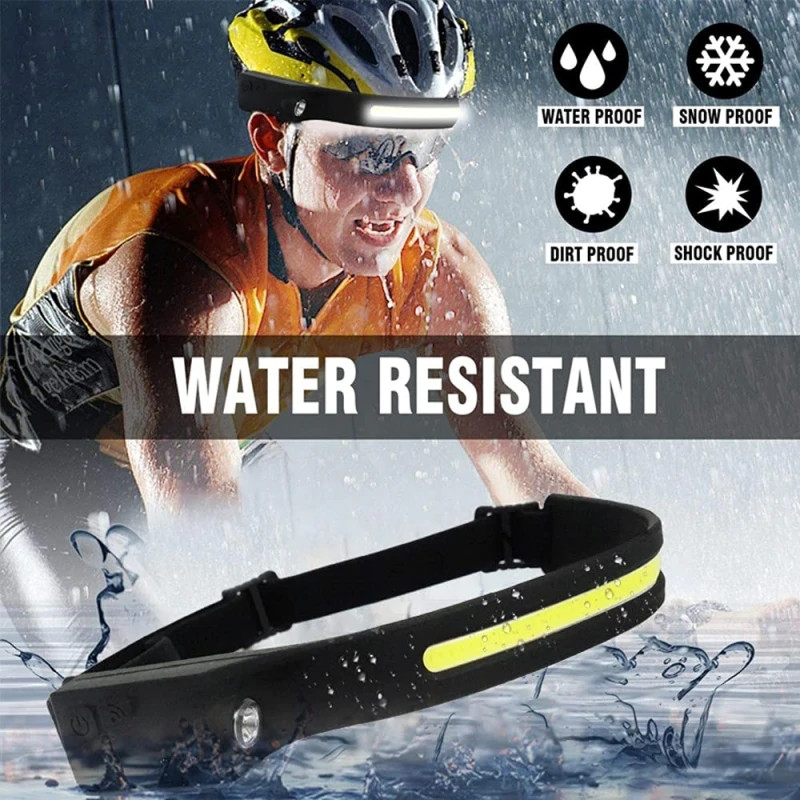 Lanterna frontala flexibila, cu acumulator si senzor de miscare, LED COB + LED XPE 4