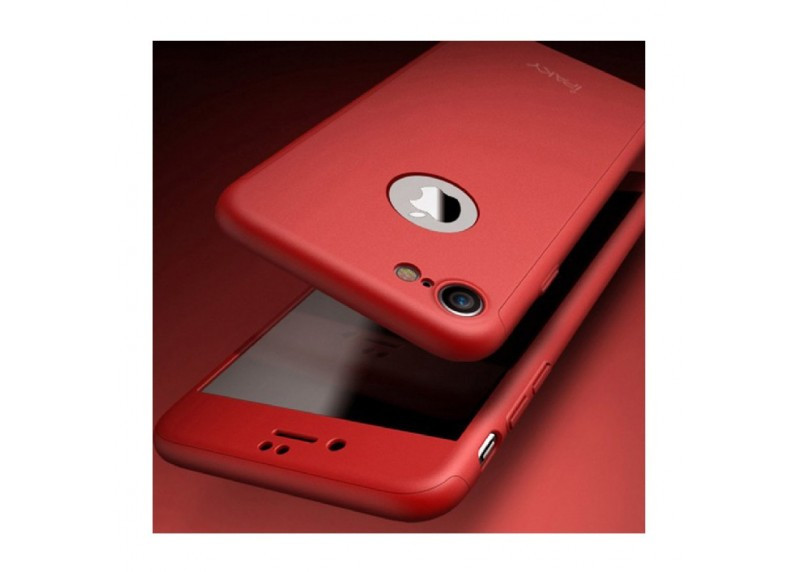 Husă Apple iPhone 6/6S, IPAKY Full Cover 360° (față + spate + sticlă), rosie 2