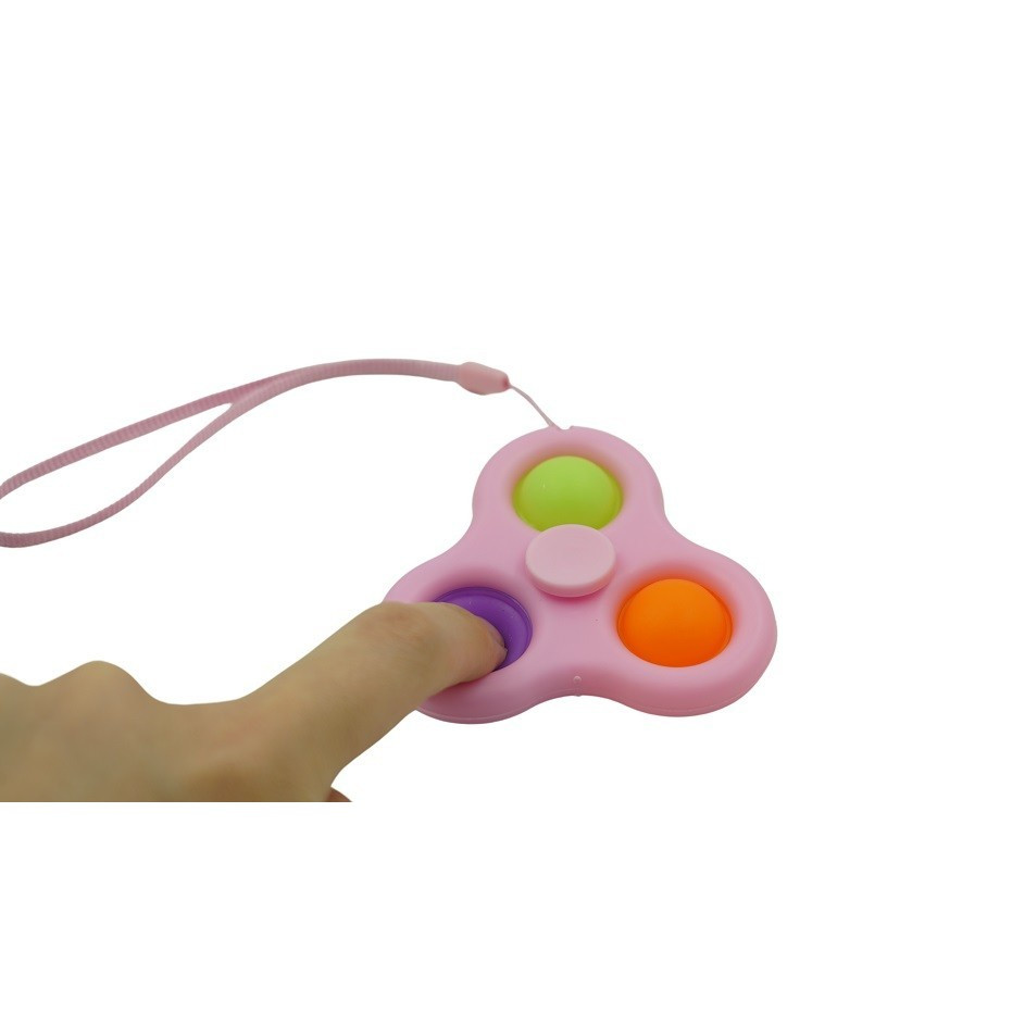 Jucarie antistres Fidget Spinner, tip Pop It!, 7 cm, roz 2