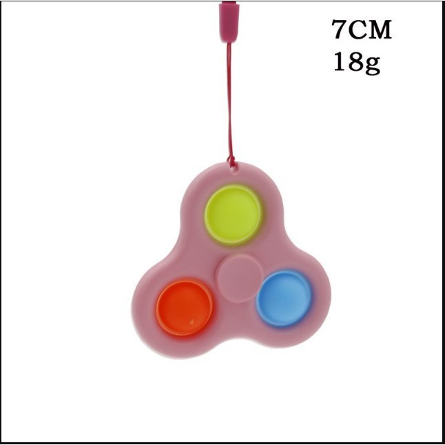 Jucarie antistres Fidget Spinner, tip Pop It!, 7 cm, roz 3