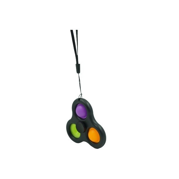 Jucarie antistres Fidget Spinner, tip Pop It!, 7 cm, negru 2