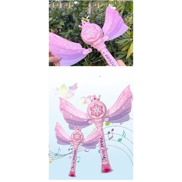 Bagheta de facut baloane Snow Princess, lumini si sunete, roz 2