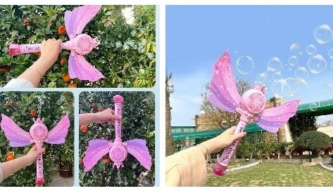 Bagheta de facut baloane Snow Princess, lumini si sunete, roz 4