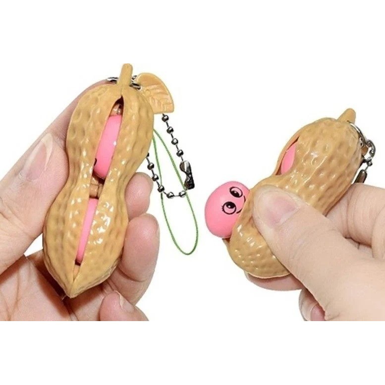 Jucarie antistres Peanut Fidget Toy, cu breloc, model aluna 3