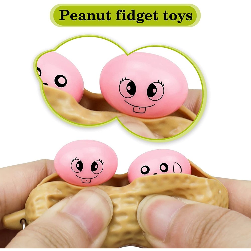 Jucarie antistres Peanut Fidget Toy, cu breloc, model aluna 4