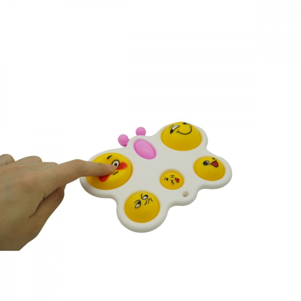 Jucarie antistres tip Pop It!, Fidget Toy, model fluture, emoji 3