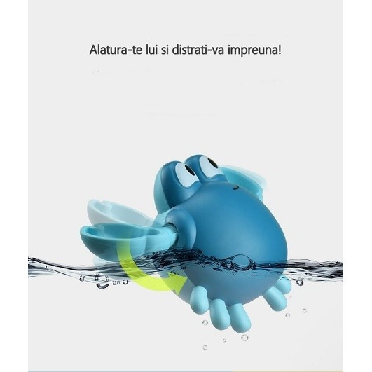 Jucarie de baie pentru copii, model crab, albastru inchis 3