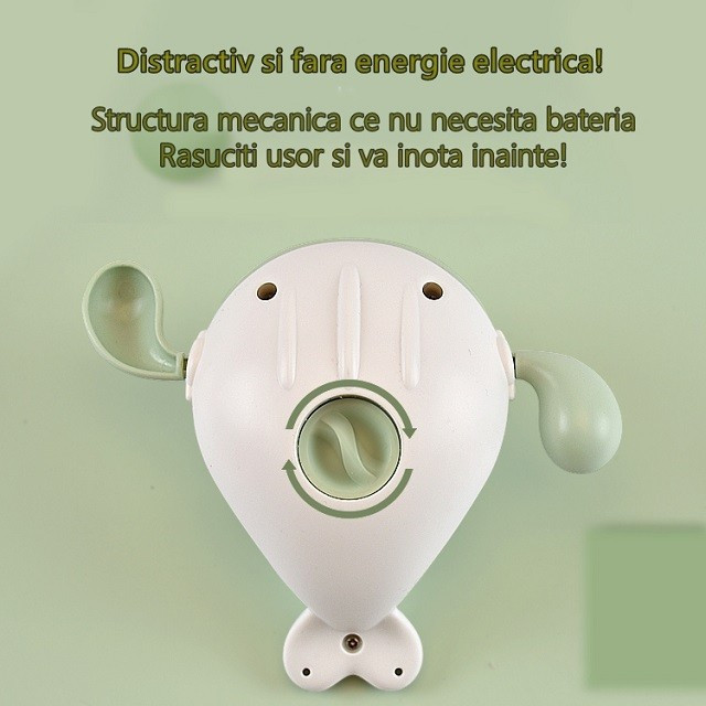 Jucarie de baie pentru copii, model balena, verde 2