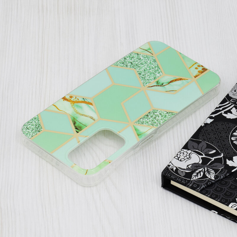 Husa Samsung Galaxy S21 5G, TPU marble geometric, verde 5