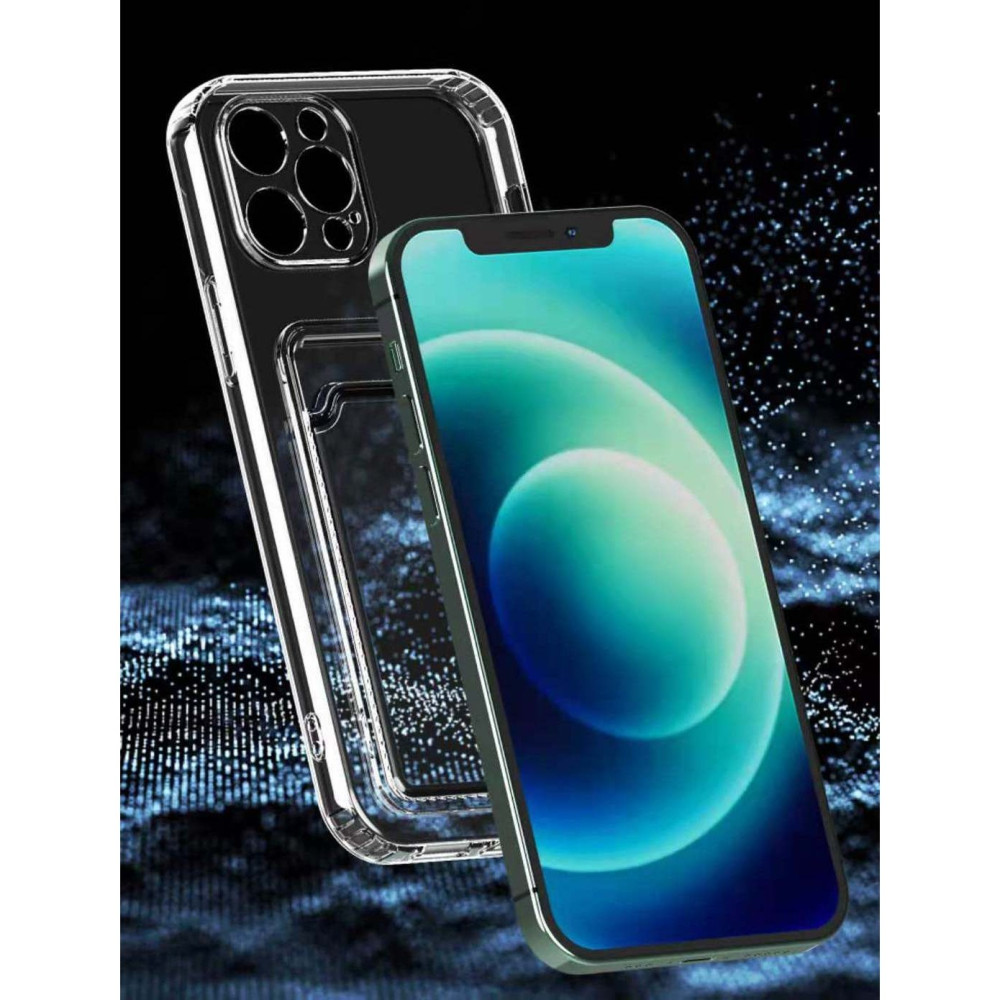 Husa Samsung Galaxy A72, Clear Wallet, suport carduri/cartele, transparenta 4