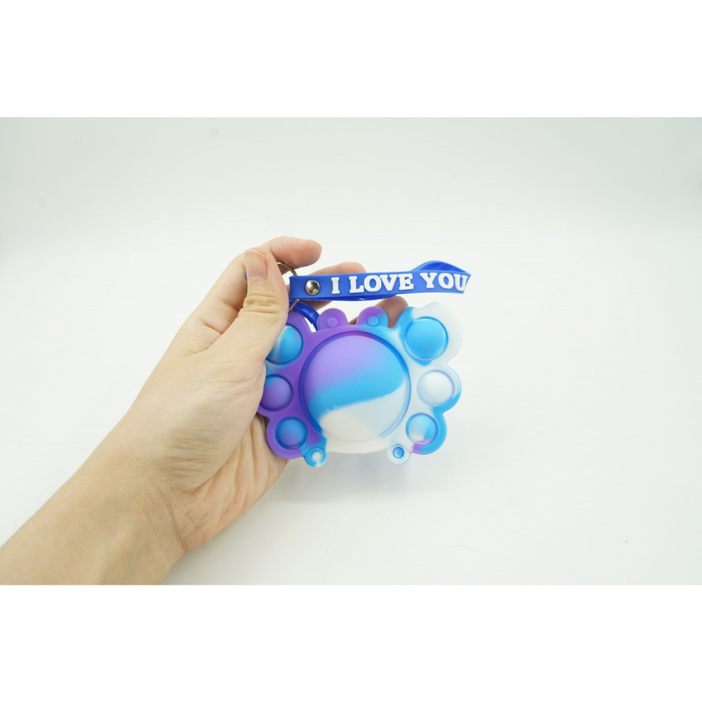 Jucarie senzoriala antistres, tip Pop-It!, cu breloc, model Crab, multicolor 2