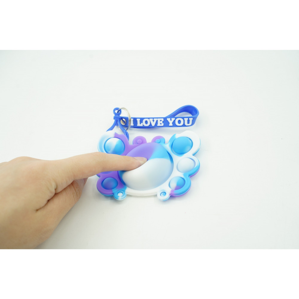 Jucarie senzoriala antistres, tip Pop-It!, cu breloc, model Crab, multicolor 5